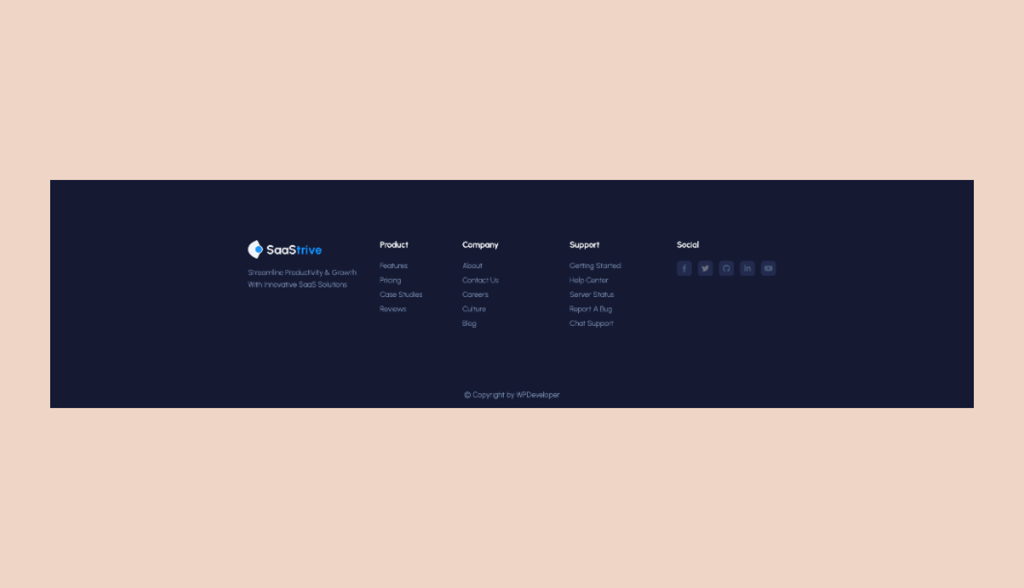 SaaStrive - SAAS Website Template For Elementor Footer Section ...
