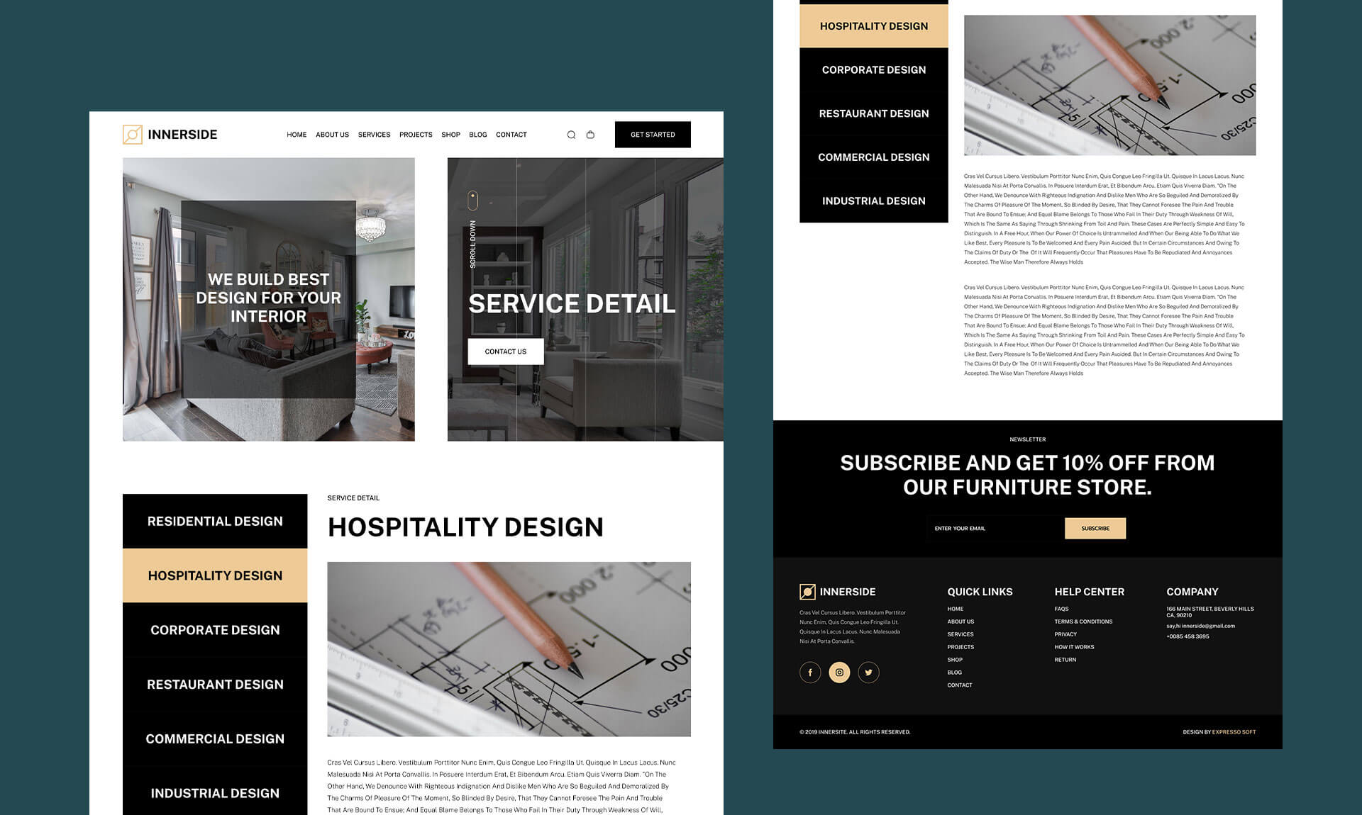 InnerSide - Interior Design Website Template Service Details Page ...
