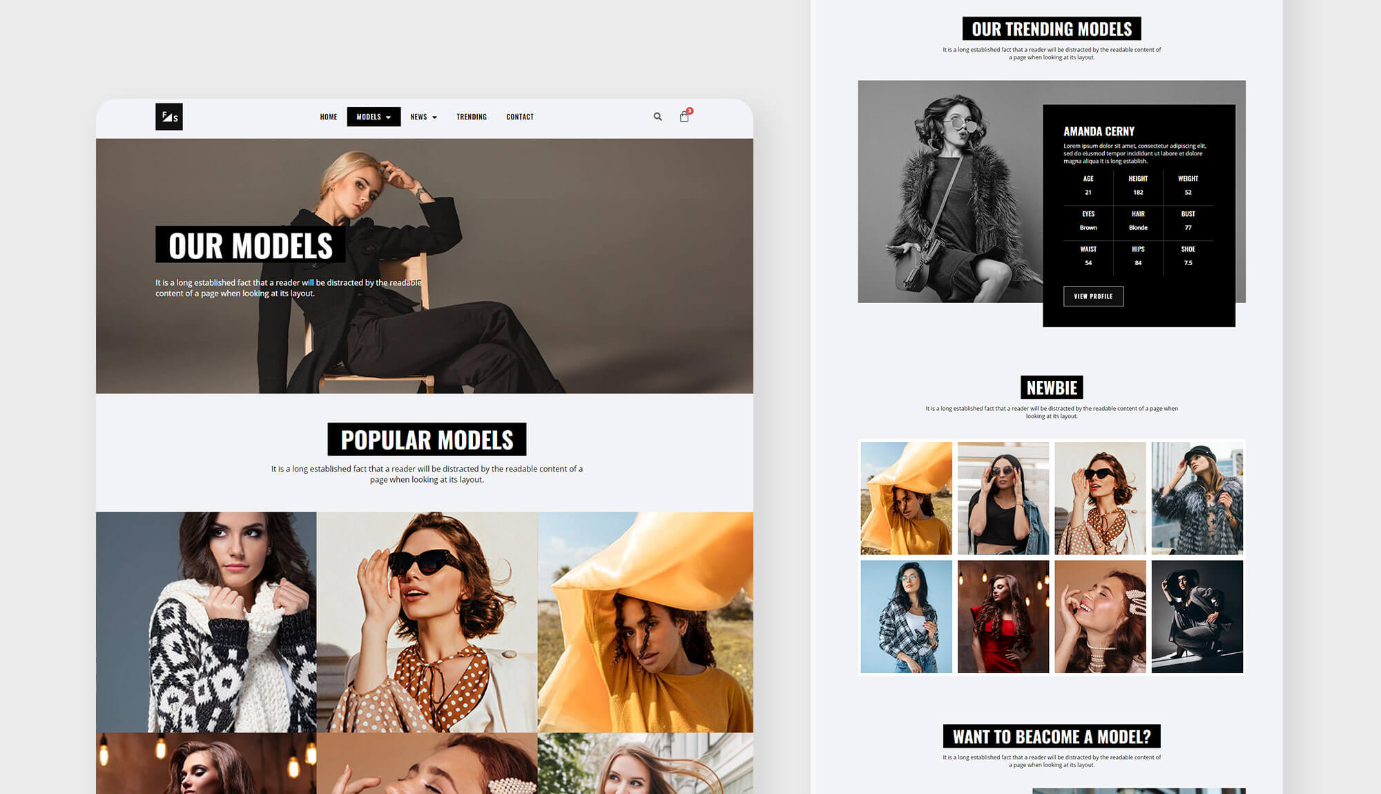Fashion and Modeling Our Model Page | Templately | Templately