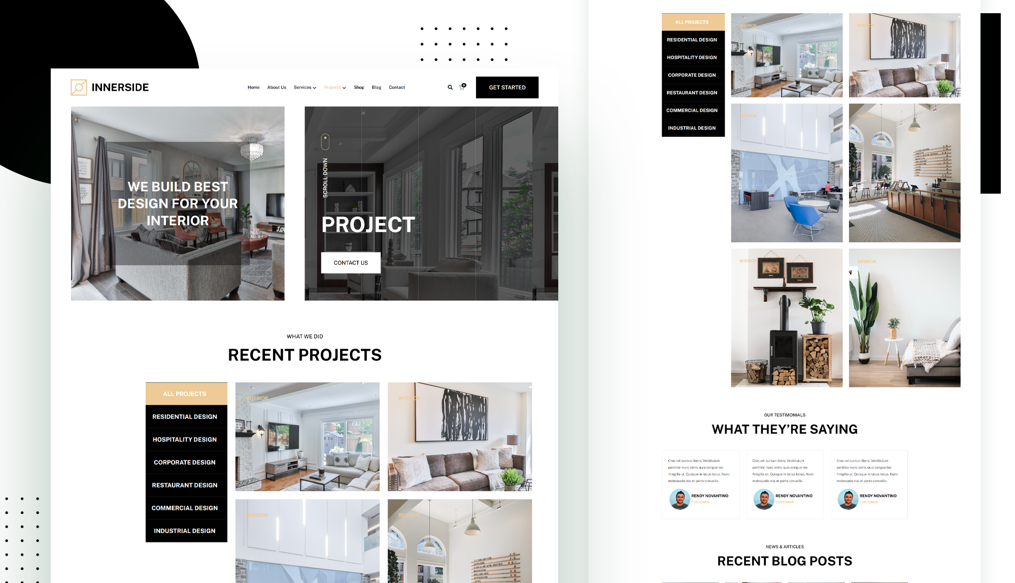 InnerSide - Interior Design Website Template For Gutenberg Projects ...