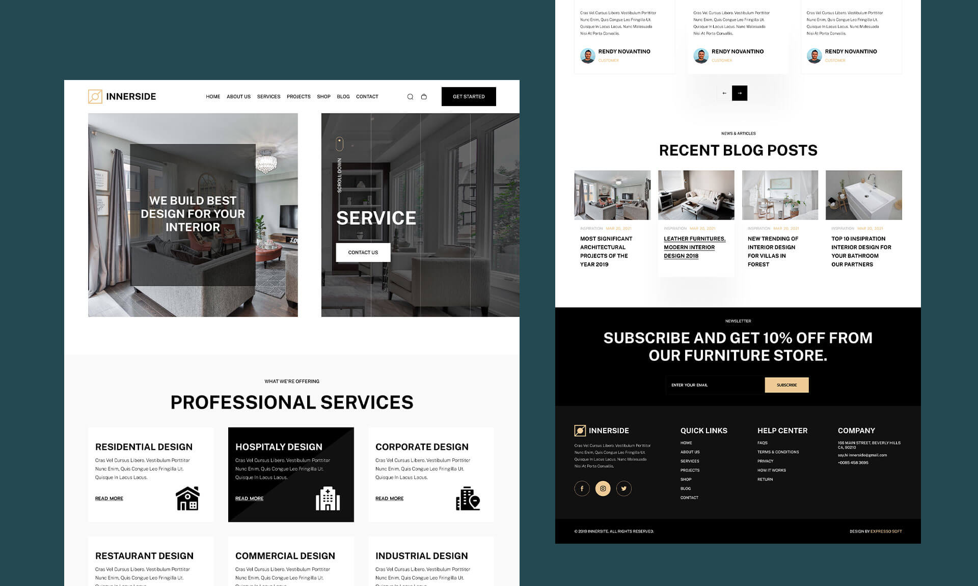 InnerSide - Interior Design Website Template Services Page | Templately ...