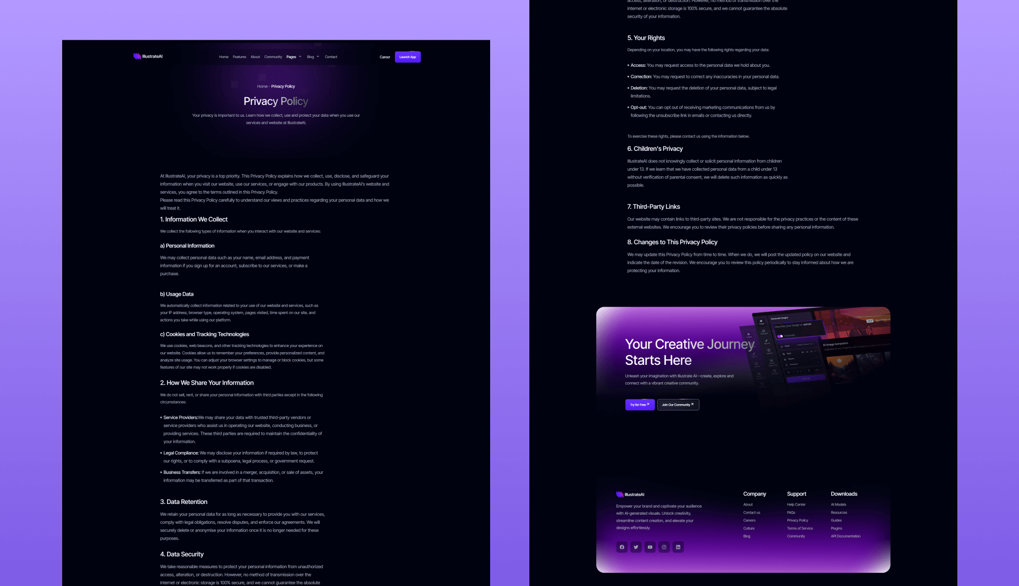 IllustrateAI - Elementor Template For AI Photo Creation Website Privacy ...