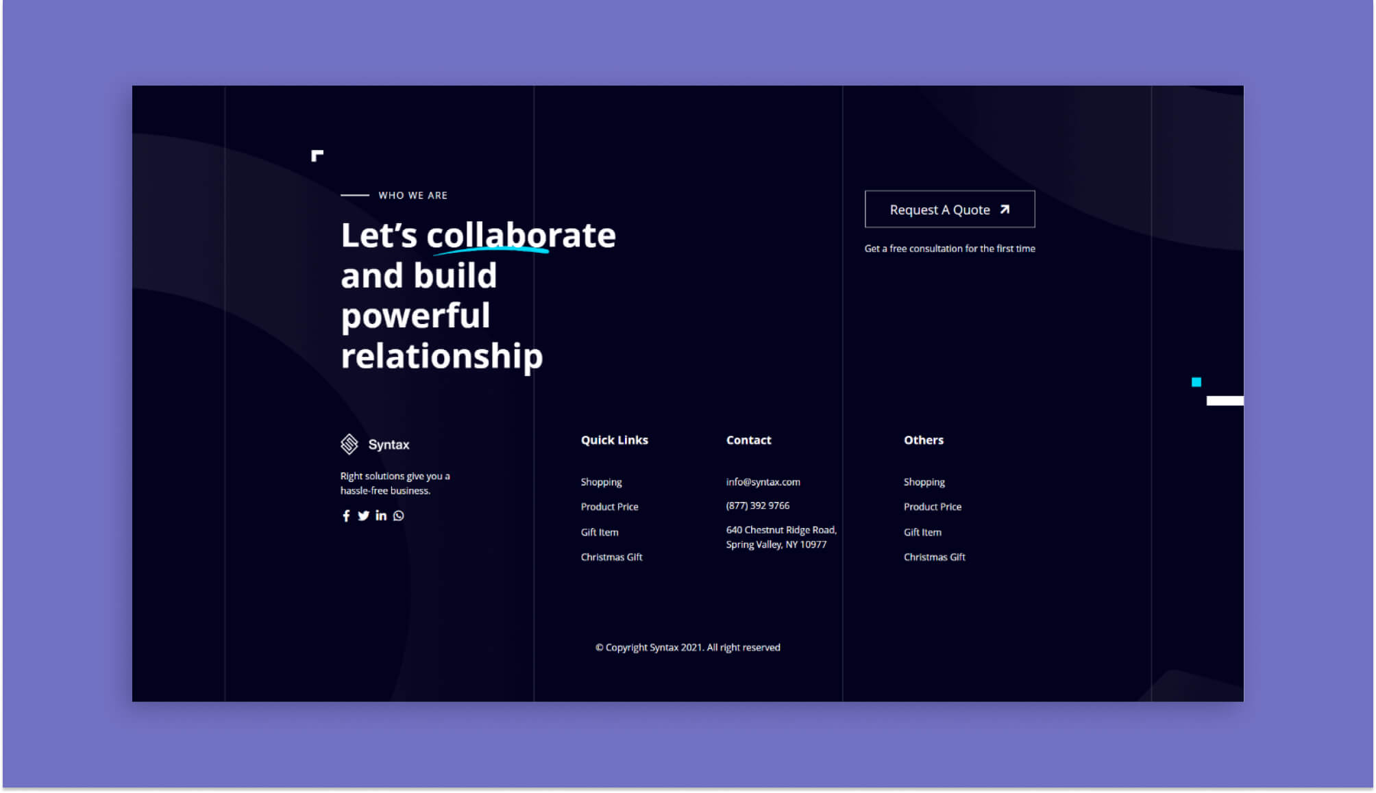 Syntax - Consultancy Firm Website For Gutenberg Footer Section | Templately