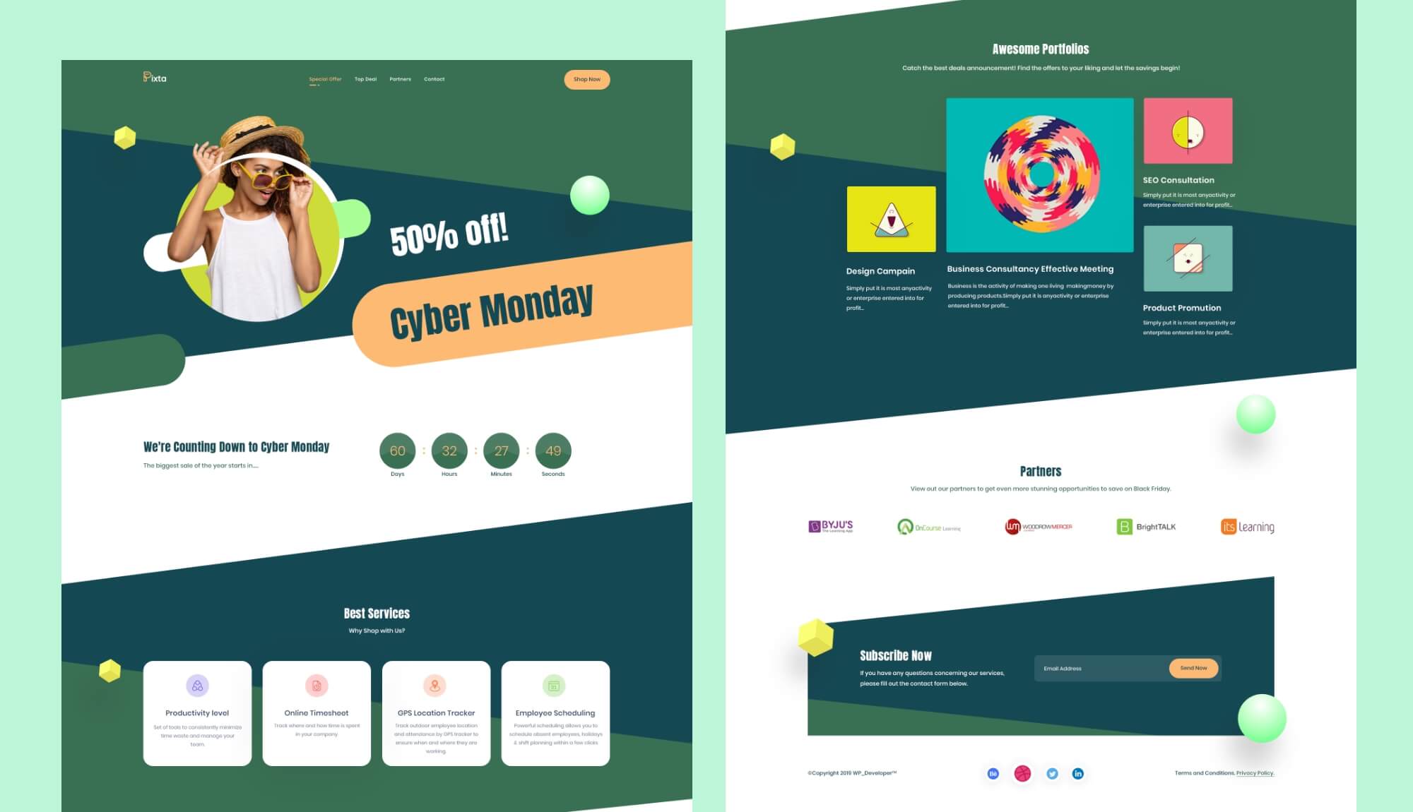 CyberCred Header Section | Templately
