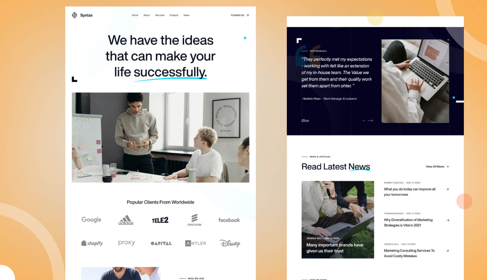 Syntax - Consultancy Firm Website About Page | Templately
