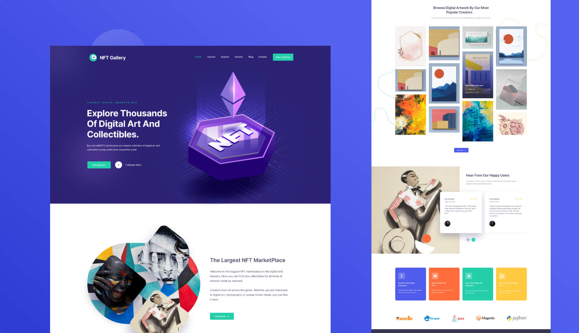 nftgallery-nft-marketplace-website-free-template-templately