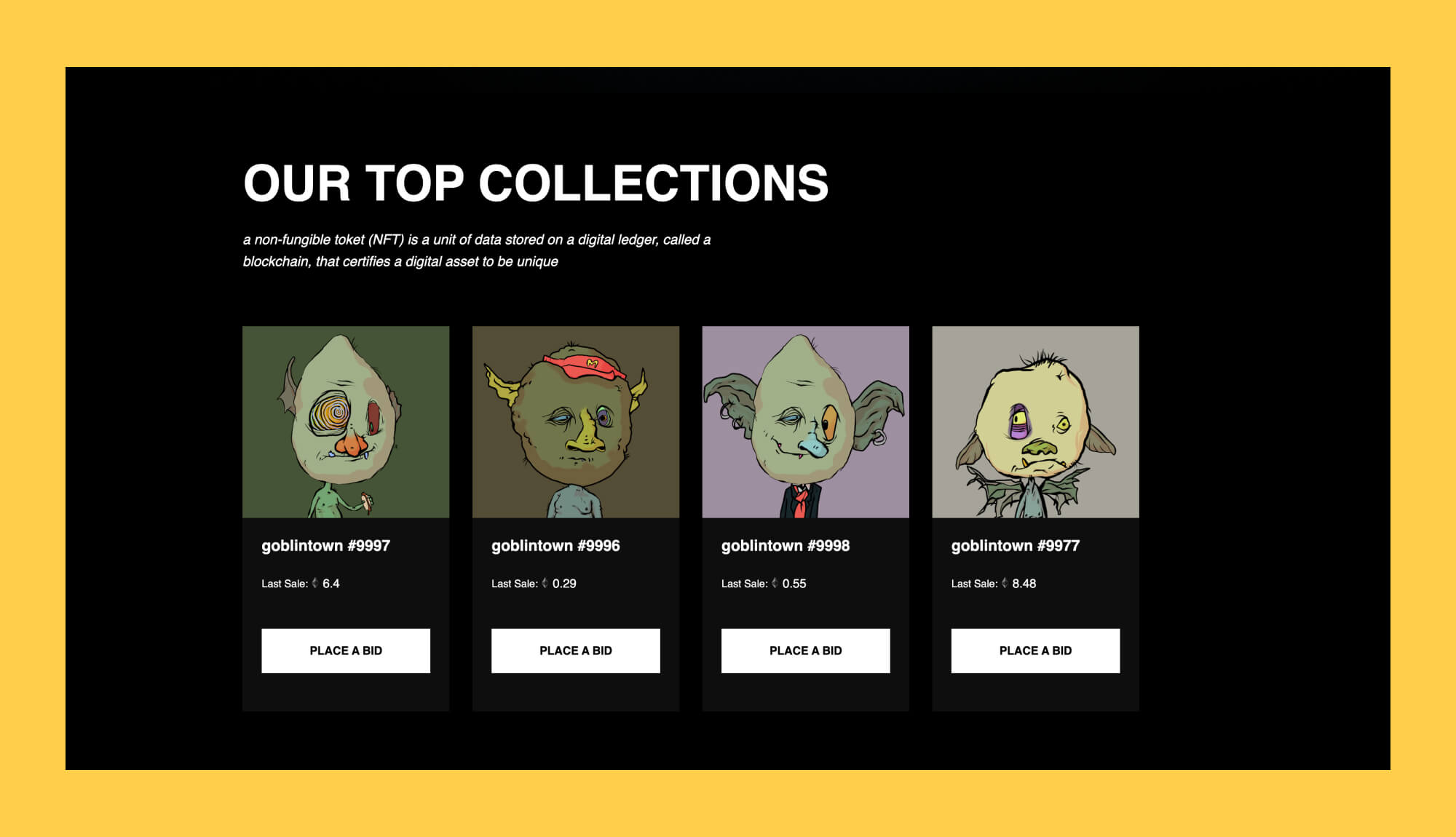 NFToken - NFT Agency Website Template For Gutenberg Collection Section |  Templately