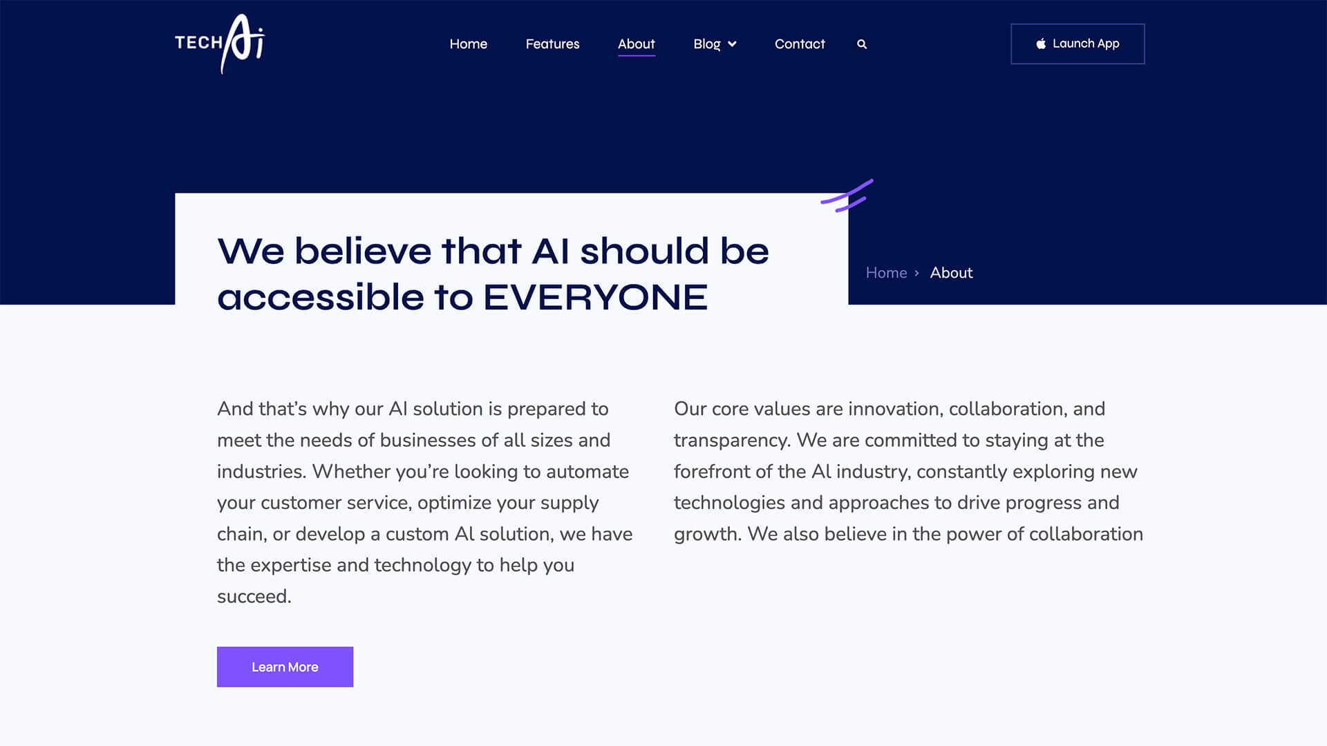 TechAI - Technology Website Template For Elementor About Page | Templately