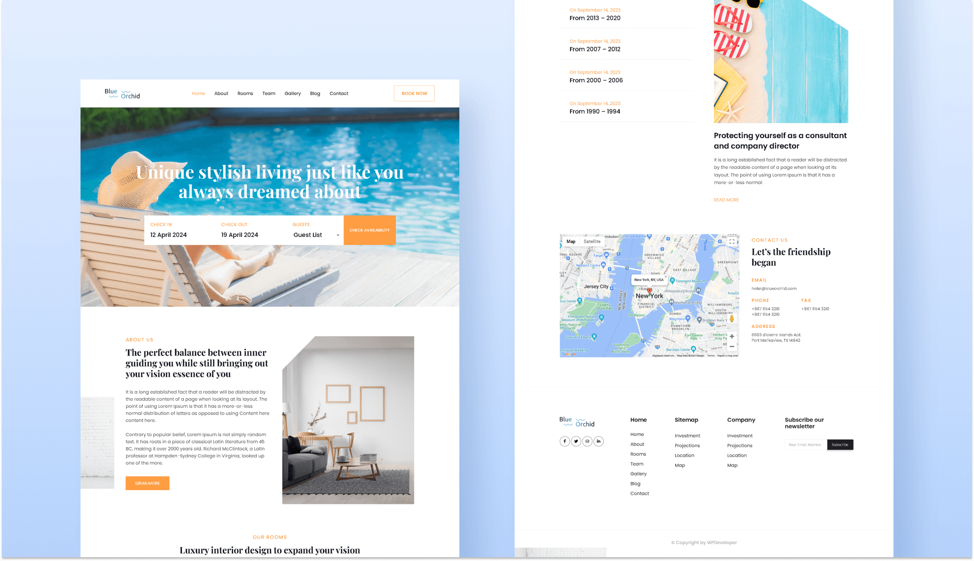 Blue Orchid Hotel & Resort Template For Gutenber Templately