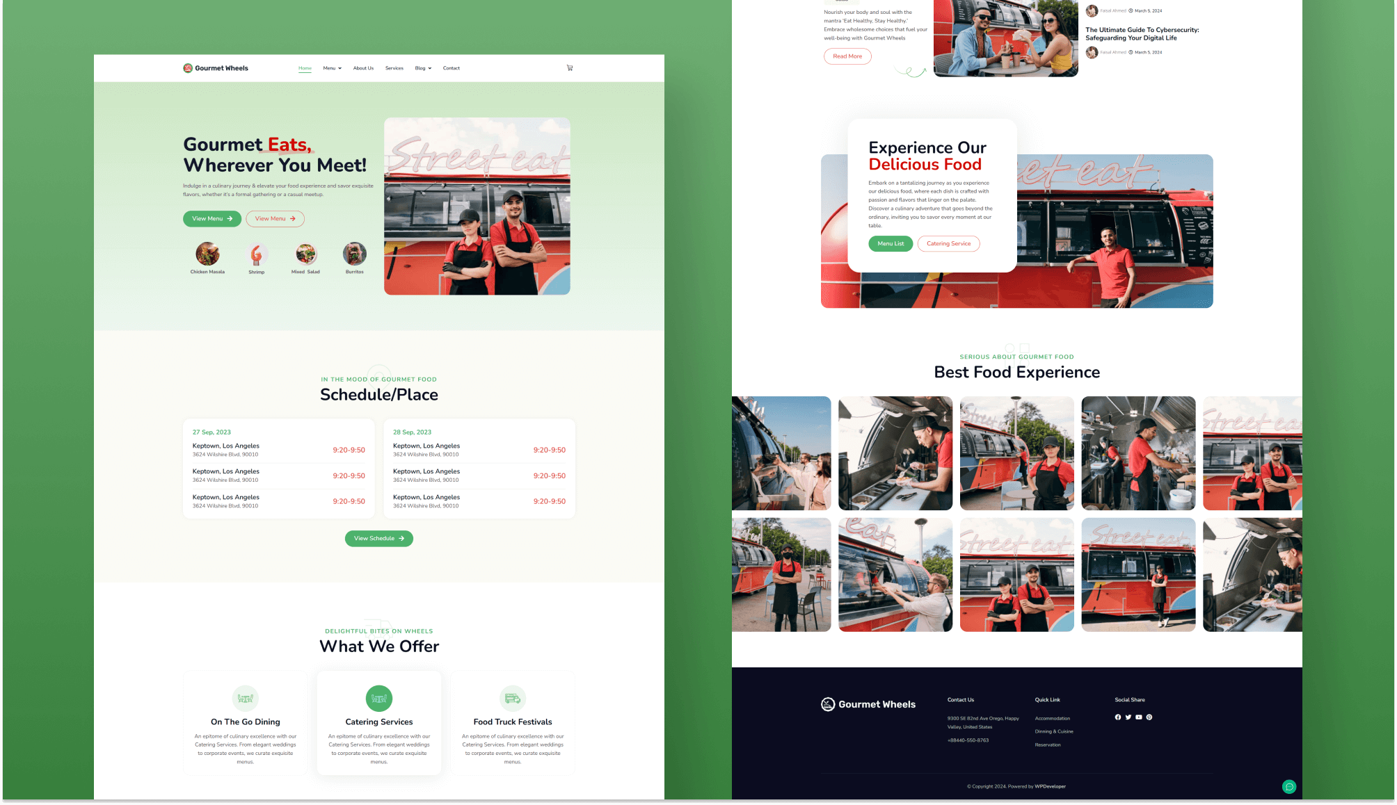 Gourmet Wheels Food Truck Website Template for Elementor Templately