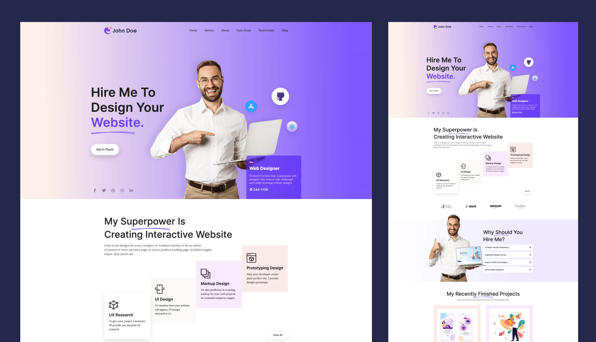 John Doe - Personal Portfolio Template For Gutenberg | Templately