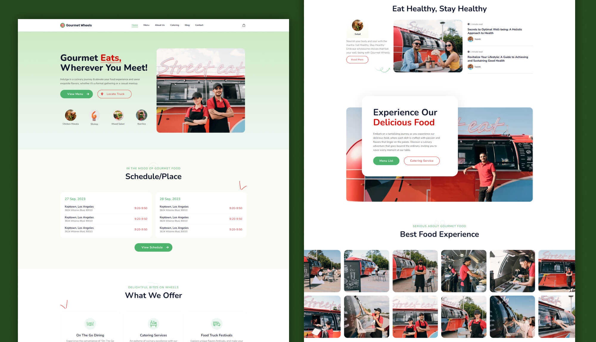 Gourmet Wheels Food Truck Website Template for Gutenberg Templately